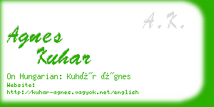 agnes kuhar business card